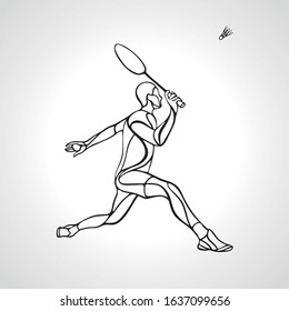 Creative silhouette of abstract badminton player vector