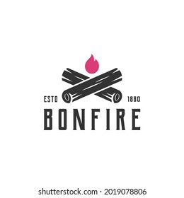 creative silhouette bonfire with design vector