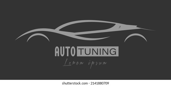 Creative silhouette of a car for a logo, emblem or sticker.