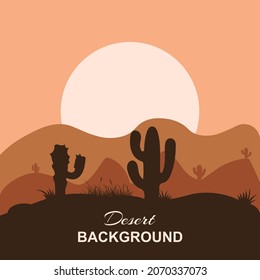 Creative Silhouette desert background. for cover book, banner, and poster