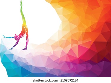 Creative silhouette of gymnastic girl. Art gymnastics vector