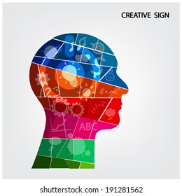 Creative silhouette head background design for poster flyer cover brochure ,business idea.vector illustration contains gradient mesh