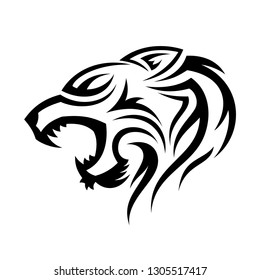 Creative silhouette illustration tribal vector head of tiger design concept. Simple animal wildlife. Vector illustration EPS.8 EPS.10