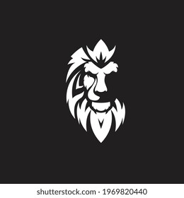 Creative silhouette lion with negative style
