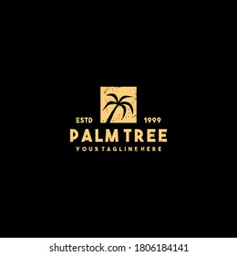 Creative silhouette palm logo design