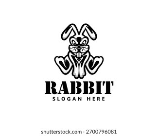 Silueta creativa de un conejo sentado logotipo de inspiración de diseño