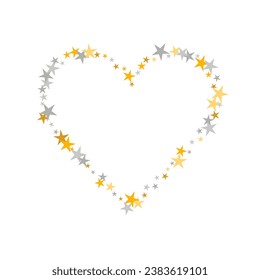 Creative silver and gold starburst scatter backdrop. Many starburst spangles xmas decoration elements. Baby shower star burst background. Sparkle elements congratulations decor.