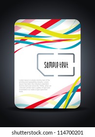 Creative sim card presentation design concept with colorful waves.