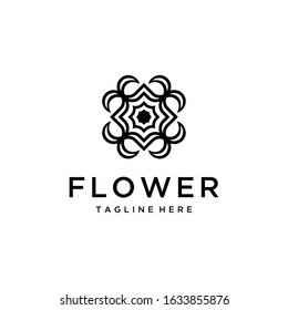 Creative simple abstract Artistic  Flower logo design illustration template