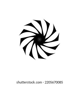 Creative, simple abstract wirl shuriken logo template in flat design monogram illustration