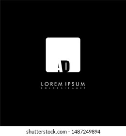 creative simple AD logo letter design in rounded square shape