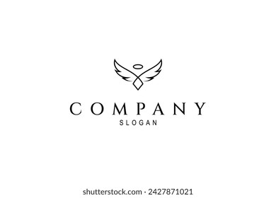  Creative Simple Angel fly sign logo design template flat vector illustration