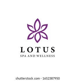 Creative simple Artistic Lotus Flower logo design illustration