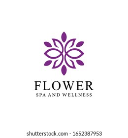 Creative simple Artistic Lotus Flower logo design illustration