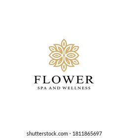 Creative simple Artistic Lotus Flower logo design illustration