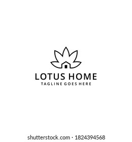 Kreative, einfache künstlerische Lotusblume mit Logo-Design-Illustration
