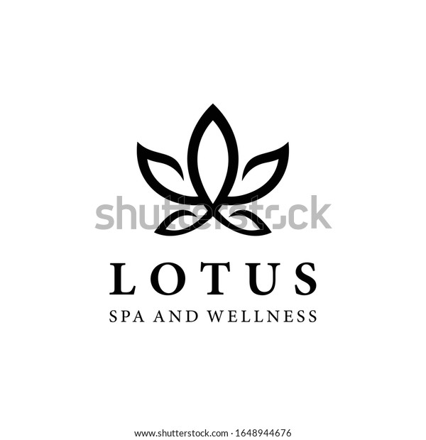 Creative Simple Artistic Lotus Flower Logo Stock Vector Royalty Free