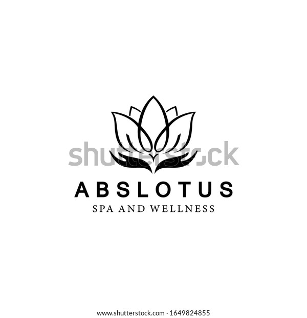 Creative Simple Artistic Lotus Flower Logo Stock Vector Royalty Free
