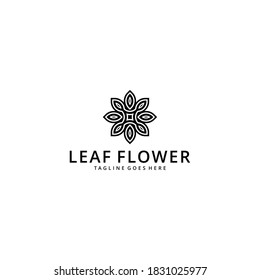 Naturaleza artística creativa Flor con logotipo de hoja ilustración