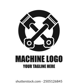 Diseño de logotipo de máquina industrial automotriz simple creativa