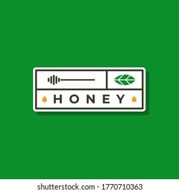 creative and simple badge emblem honeycomb with leaf logo design inspiration