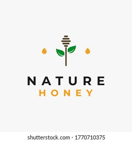 creative and simple badge emblem honeycomb with leaf logo design inspiration