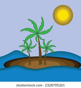 Creative simple beach scenery template design