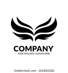 creative simple black Wing logo vector template