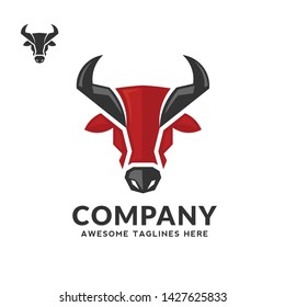 creative simple Bull head vector color logo concept illustration