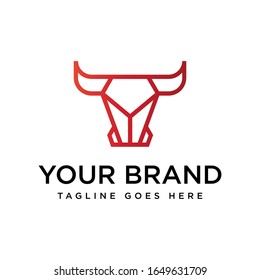 creative and simple bull horn logo vector