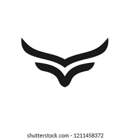 creative and simple bulls horn logo vector