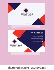  Creative and simple Business card with Blue and red colors combination.It looks like a unique.