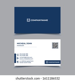 Creative & Simple Business Card Template With Blue Color