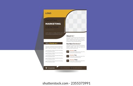 Creative simple business flyer design ,modern clean vector template .	

