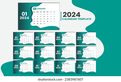 creative and simple calendar template design.