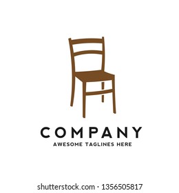 creative simple chair furniture logo design concept