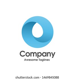 creative simple circle innovation water drop color logo concept