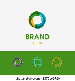 Creative Simple Circle Logo template icon symbol in modern nature color