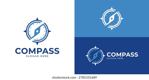 Creative simple compass logo template. Compass symbol, northstar logo design vector illustration.