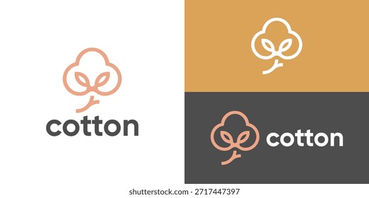 Plantilla de logotipo de algodón simple creativa. Ilustración vectorial de diseño de logotipo de flor de algodón.