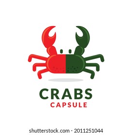 creative  simple crabs as capsule vector illustration