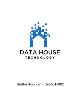 Creative Simple data on house sign clean logo design template