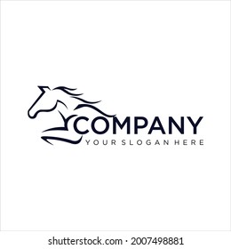 creative simple design logo horse abstract