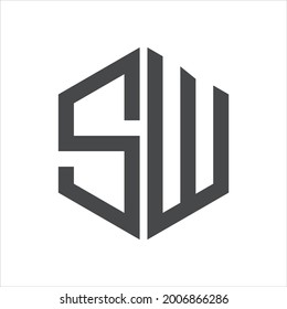 creative simple design logo initial sw