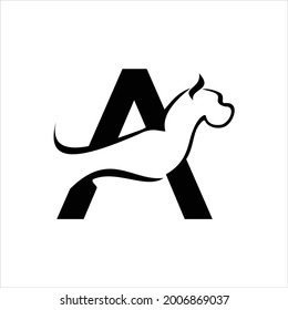 creative simple design logo initial a dog