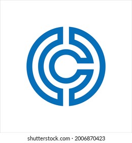 creative simple design logo initial cc