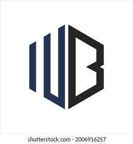 creative simple design logo initial WB hexagon