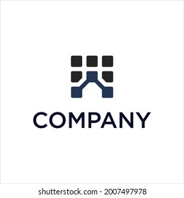creative simple design logo initial R