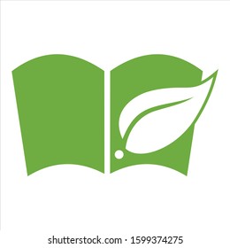 Creative simple designs book with abstract leaf logo vector
