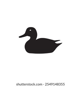 Creative simple Duck silhouette vector Style with white background